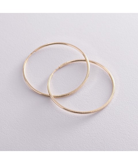 Earrings - rings in yellow gold (4.6 cm) s07319 Onyx