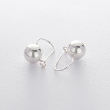 Silver earrings "Balls" 121101 Onyx