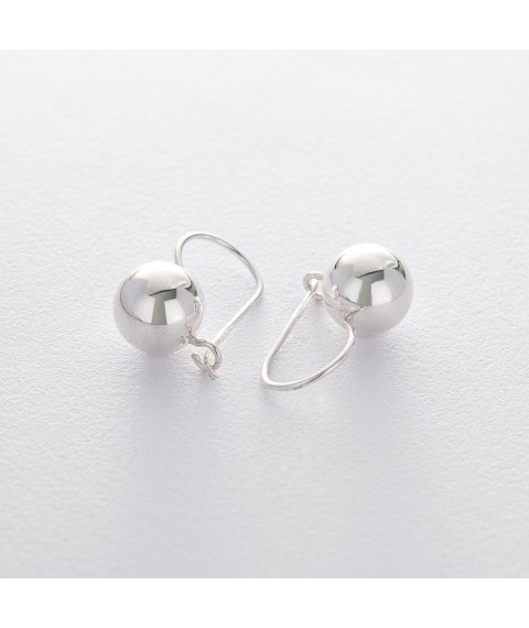 Silver earrings "Balls" 121101 Onyx