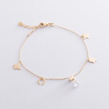 Gold bracelet with cubic zirconia b04455 Onyx 20