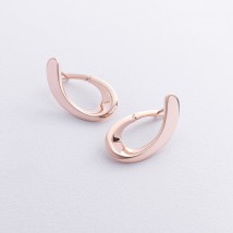 Earrings "Droplets" in red gold s08912 Onyx