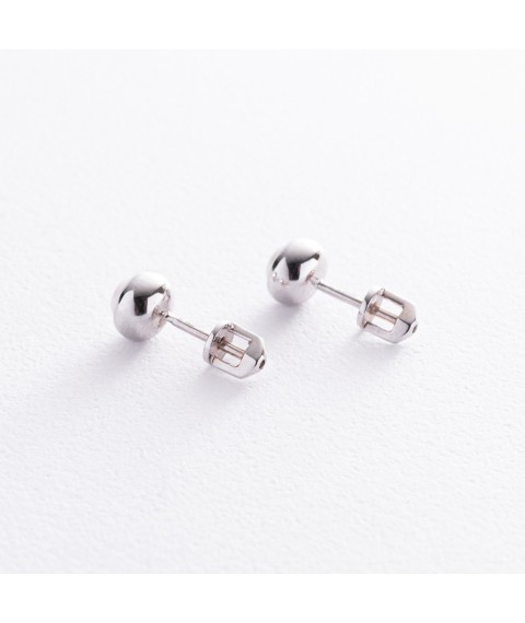 Earrings - studs with pearls (white gold) s08504 Onyx