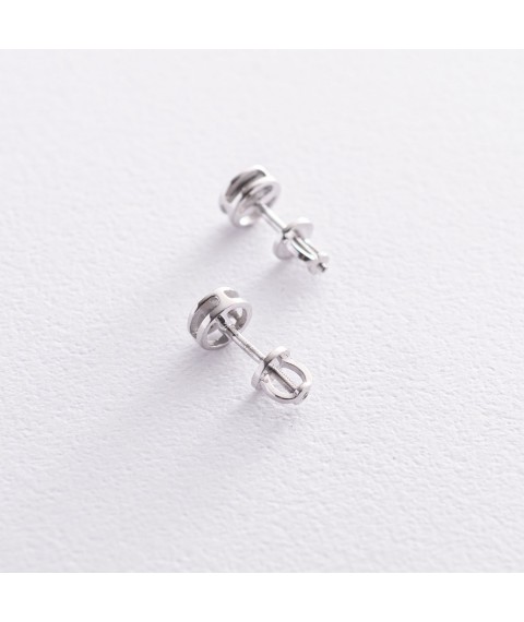 Earrings - studs in white gold (diamonds) 102-10048 Onyx