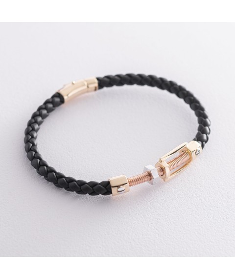 Rubber bracelet with gold insert b03987 Onix 21