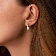 Gold earrings with diamonds sb0559ri Onyx