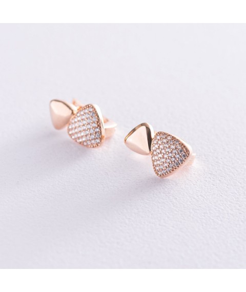 Gold earrings with cubic zirconia s06576 Onyx