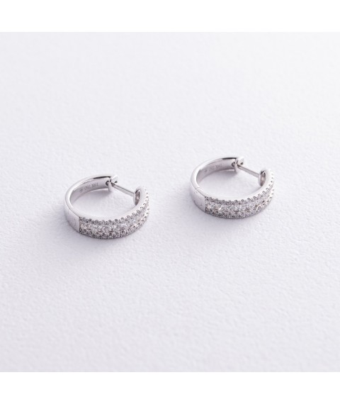 Gold earrings - rings with diamonds sb0447nl Onyx