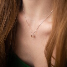 Gold necklace "Alma" (orange cubic zirconia) count02372 Onyx 45