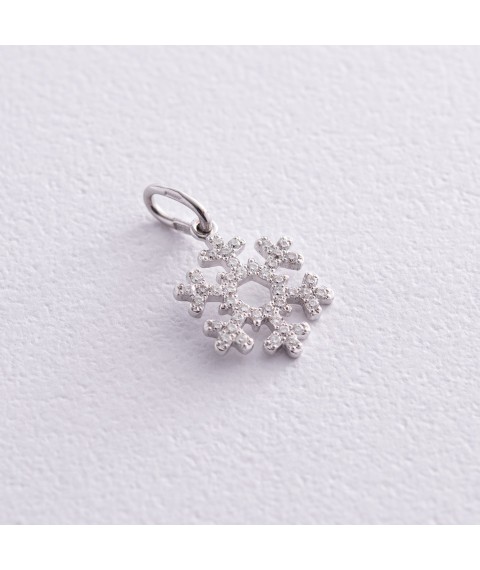 Gold pendant "Snowflake" with diamonds 112101121 Onyx
