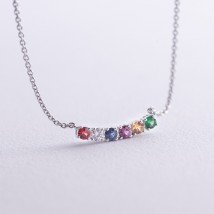 Gold necklace with diamonds and multi-colored sapphires flasks0125gm Onyx