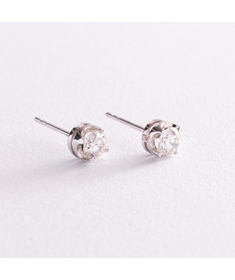 Gold earrings - studs with diamonds s170ar Onyx