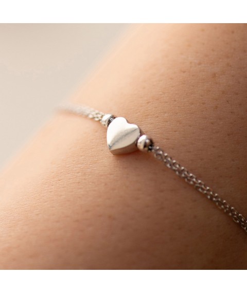 Silver bracelet "Heart" 905-01433 Onix 17