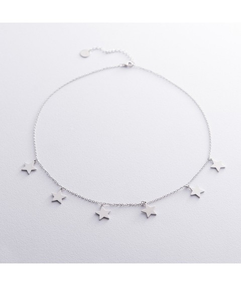 Silver necklace "Stars" 18948 Onyx 45