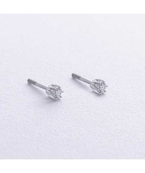 Earrings - studs with diamonds (white gold) 331671121 Onyx