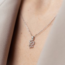 Necklace "Snake" in white gold count02121 Onix 50