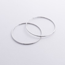 Сережки - кільця в білому золоті (4.8 см) с08772 Онікс