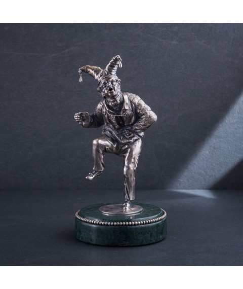 Handmade silver figure "Merry Fool" ser00017 Onix