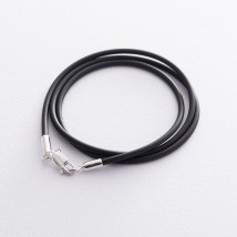 Rubber cord with smooth silver clasp (2mm) 18433 Onix 50