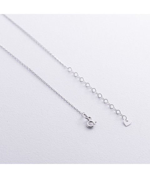 Necklace with plate for engraving (white gold) count02478 Onix 50