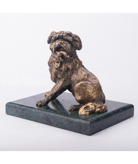 Handmade bronze figure "Dog in a collar" ser00034 Onix