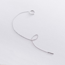 Silver earring - cuff "Freedom" 122739 Onyx