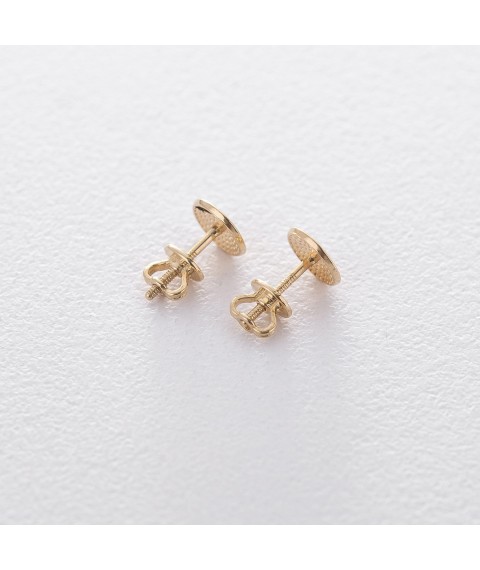 Yellow gold stud earrings s05447 Onyx