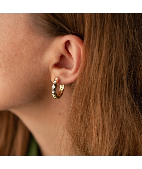 Earrings - rings "Eloise" in yellow gold s08952 Onyx
