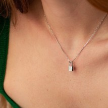 Necklace "Lock" in silver 181117 Onyx 40