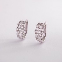 Gold earrings with diamonds sb02766 Onyx