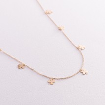 Necklace "Clover" in yellow gold kol02086 Onyx 47