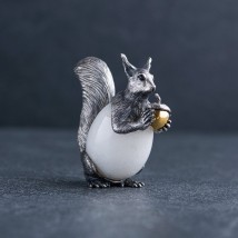 Handmade silver figure "Squirrel with a nut" 23179f Onix