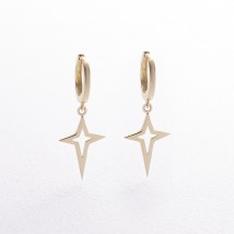 Earrings "Polar Star" in yellow gold s08332 Onyx