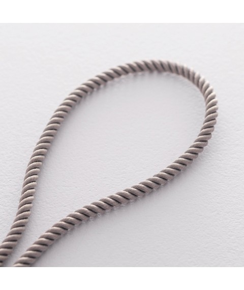 Шелковый шнурок с серебряной застежкой 18520 Онікс  60