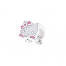 Silver charm "Hello Kitty" (enamel) 132541 Onyx