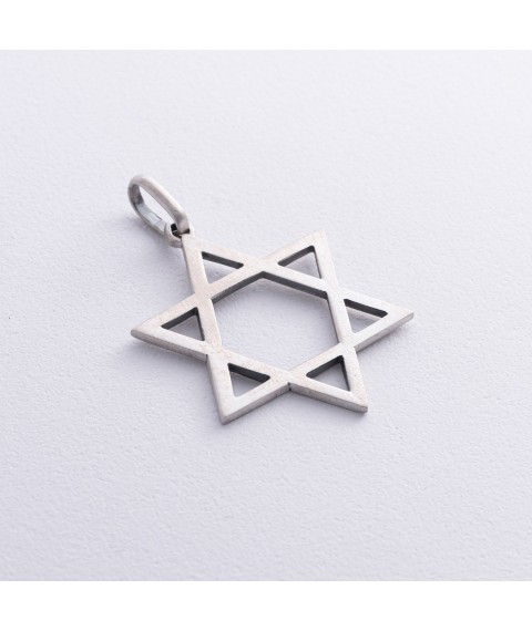 Silver pendant "Star of David" (matte) 133122 Onyx