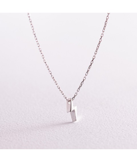 Necklace "Lightning" in white gold kol02287 Onix 45