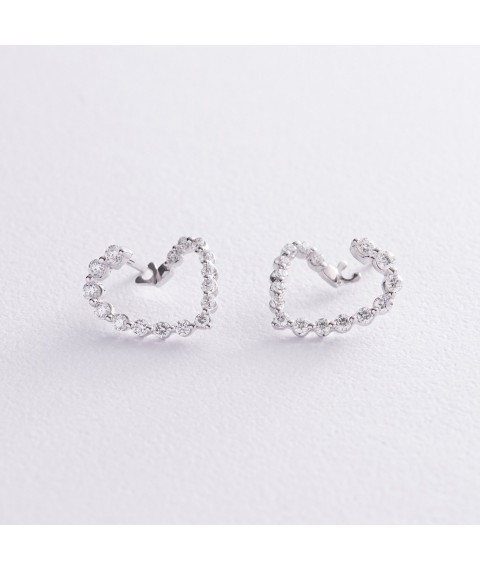 Gold earrings "Hearts" with diamonds sb0450nl Onyx