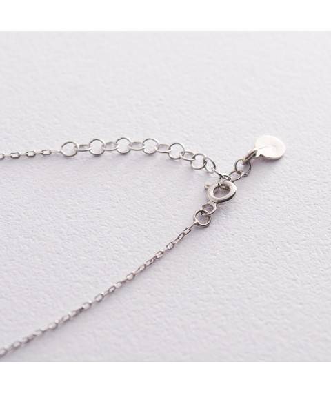 Silver necklace with the letter A 18616b Onix 43