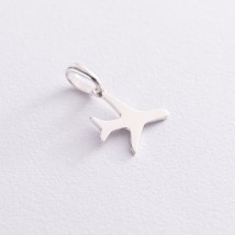 Silver pendant "Airplane" 132630 Onyx