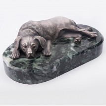 Серебряная фигура ручной работы "Собака отдыхает" сер00005 Онікс