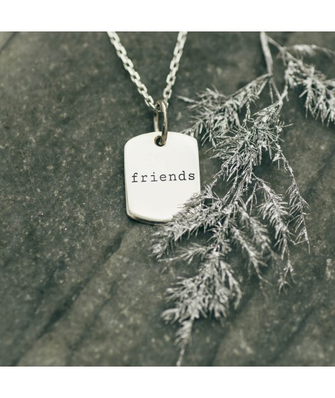 Silver pendant "Friends" 133039f Onyx