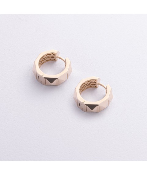 Серьги - кольца "Luisa" в желтом золоте с09158 Онікс