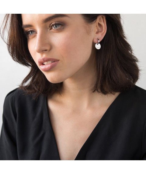 White gold earrings s06304 Onyx