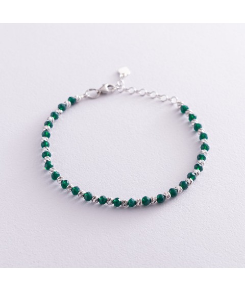 Silver bracelet with green cubic zirconia 141374 Onix 20