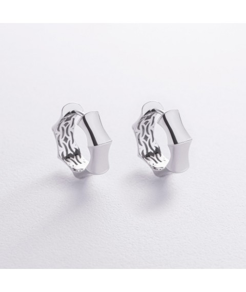 Earrings - rings "Selesta" in white gold s09026 Onyx