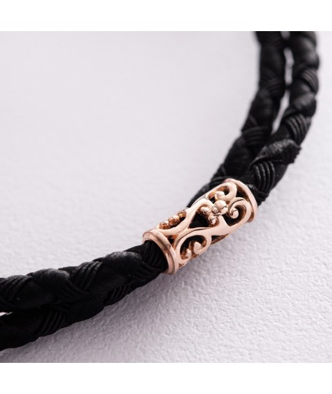 Jewelry silk cord with gold clasp Ш0014 Onix 55