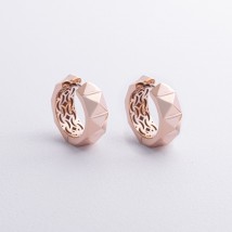 Серьги - кольца "Luisa" в красном золоте с09162 Онікс