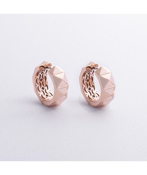 Серьги - кольца "Luisa" в красном золоте с09162 Онікс