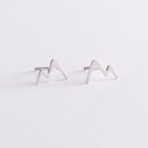 Earrings - studs "Mountains" in white gold s07518 Onyx
