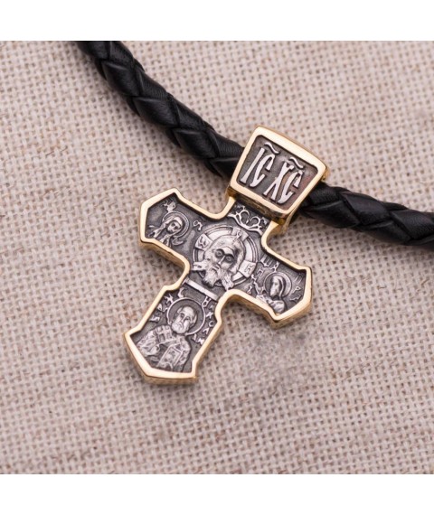 Silver cross with gold plated 132398 Onyx